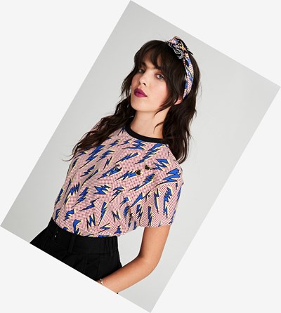 Fred Perry Amy Winehouse Foundation Lightning Print T Shirts & Topjes Dames Wit | EWR731652