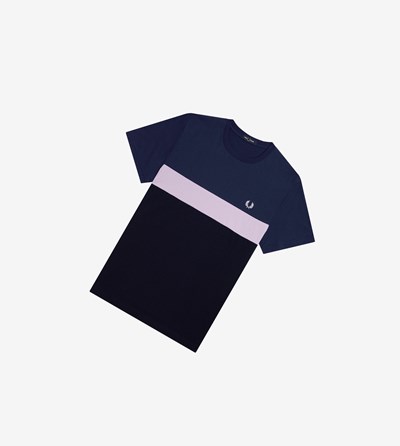 Fred Perry Colour Block T-shirts Heren Donkerblauw | QWP589342