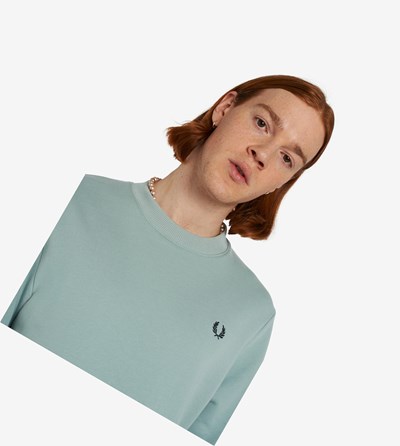 Fred Perry Crew Neck Sweatshirt Heren Zilver Blauw | XRF175849