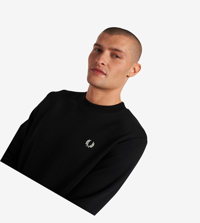 Fred Perry Crew Neck Sweatshirt Heren Zwart | NYR538704