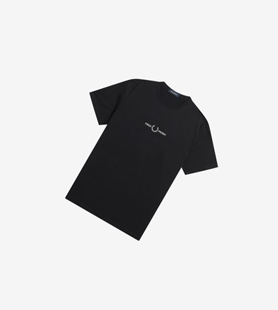 Fred Perry Embroidered T-shirts Heren Zwart | NAL980735