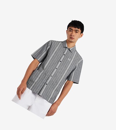 Fred Perry Fine Stripe Overhemd Heren Donkerblauw | WBL085694