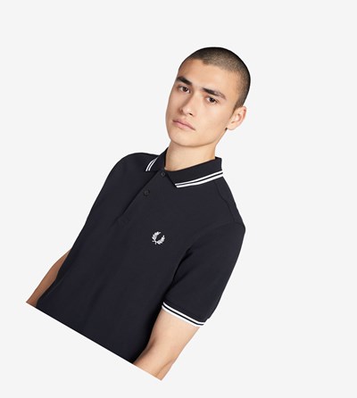 Fred Perry M3600 Poloshirt Heren Donkerblauw Wit | ANV046853