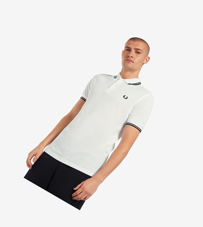 Fred Perry M3600 Poloshirt Heren Wit Zwart | MTH503948