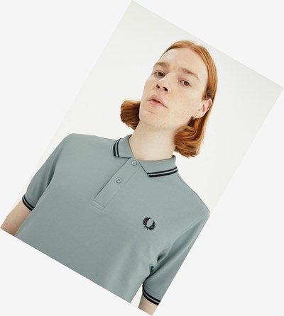 Fred Perry M3600 Poloshirt Heren Zilver Blauw Zwart | WBN340829