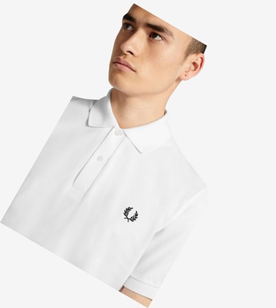 Fred Perry M3 Poloshirt Heren Wit Donkerblauw | LAB598140
