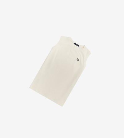 Fred Perry Mouwloos Ringer T Shirts & Topjes Dames Wit | KXF701648