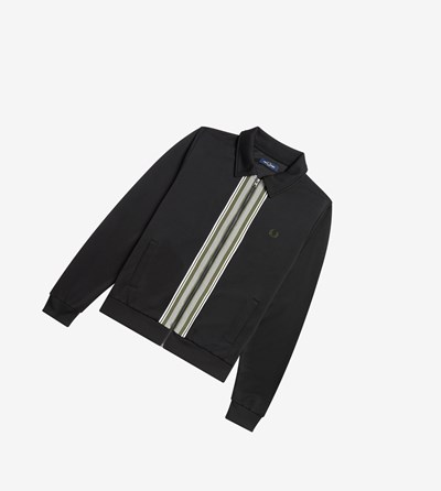 Fred Perry Platte Knit Insert Trainingsjack Heren Zwart | AHN197068