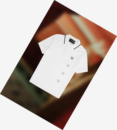 Fred Perry Raf Simons Patch Detail Poloshirt Heren Wit | IRX478126