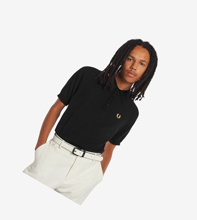 Fred Perry Reissues Raglan Sleeve Knitted Shirt Gebreide Kleding Heren Zwart | CGN869235