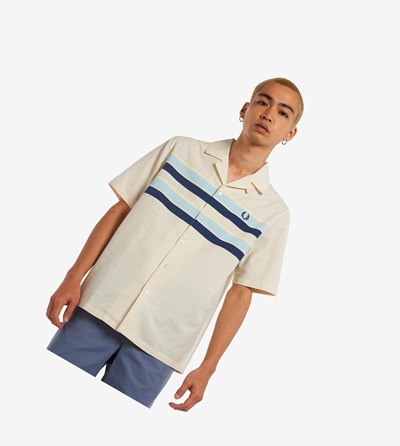 Fred Perry Reissues Striped Beach Overhemd Heren Beige | XCT406359
