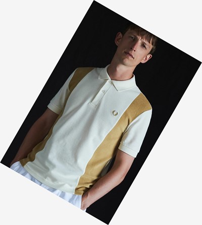 Fred Perry Reissues Towelling Panel Poloshirt Heren Wit | JQX859430
