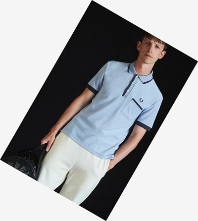 Fred Perry Reissues Towelling Poloshirt Heren Blauw | QEP640725
