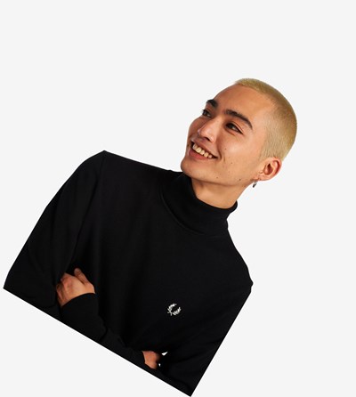 Fred Perry Roll Neck Jumper Gebreide Kleding Heren Zwart | ZNC621489