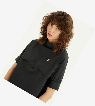 Fred Perry Yoke Detail Top T Shirts & Topjes Dames Zwart | YRS948356